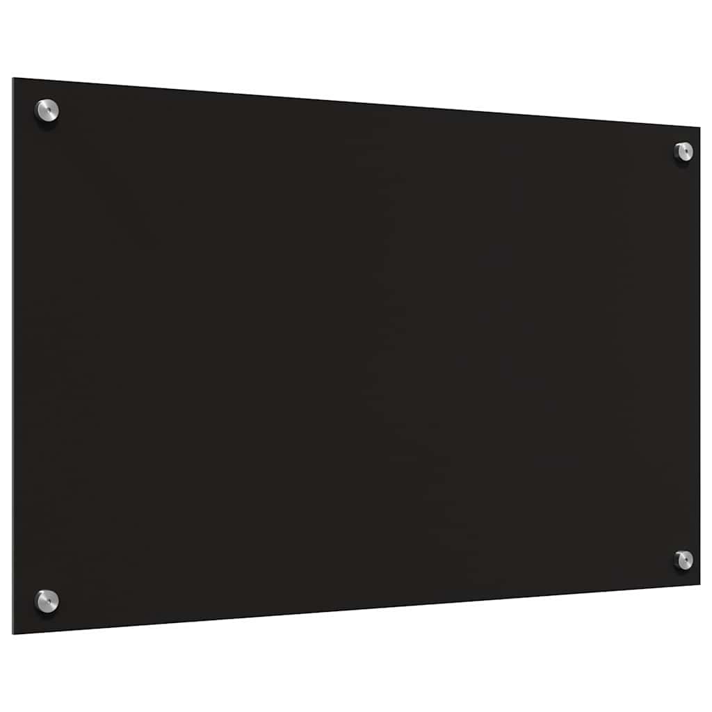 Køkkenbacksplash 2 stk. Sort 80 x 50 cm hærdet glas