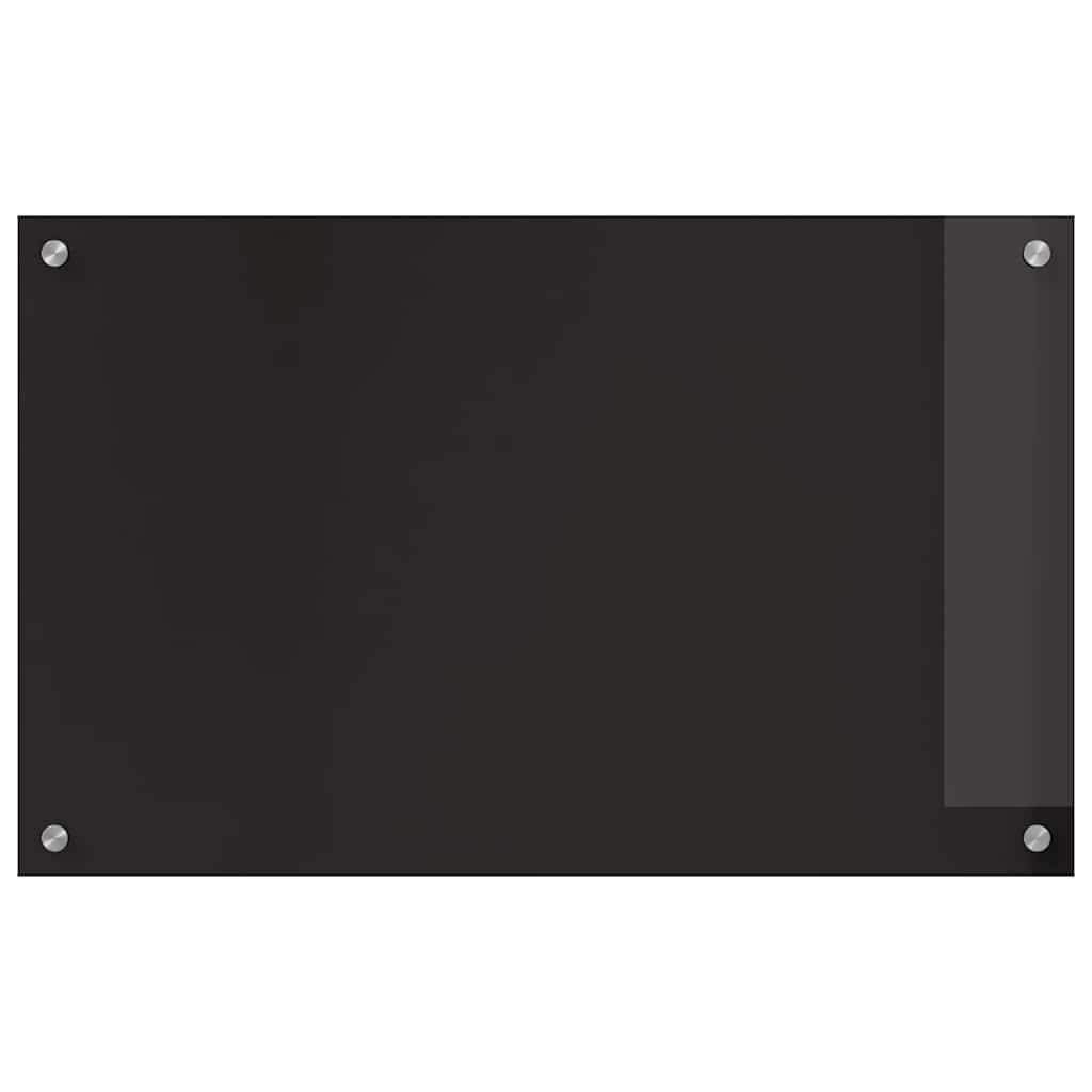 Køkkenbacksplash 2 stk. Sort 80 x 50 cm hærdet glas