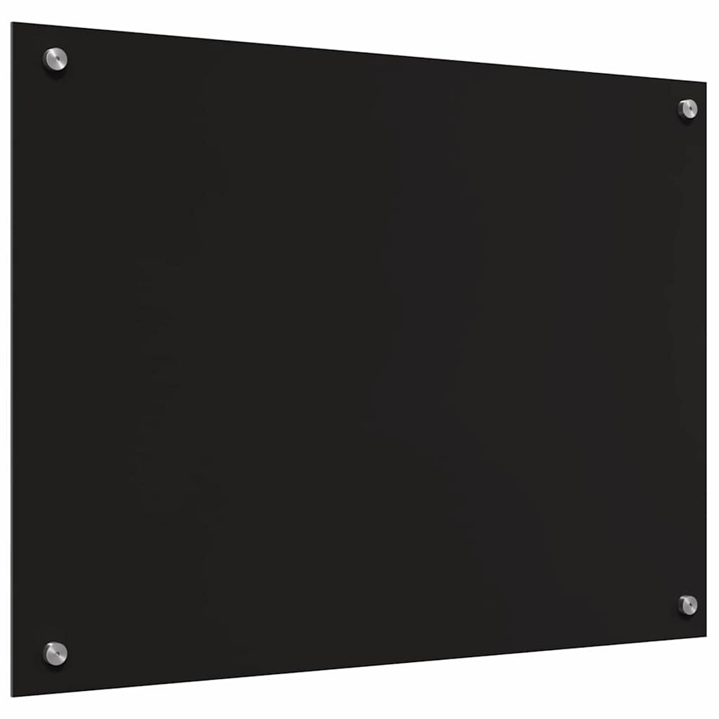 Køkkenbacksplash 2 stk. Sort 80 x 60 cm hærdet glas