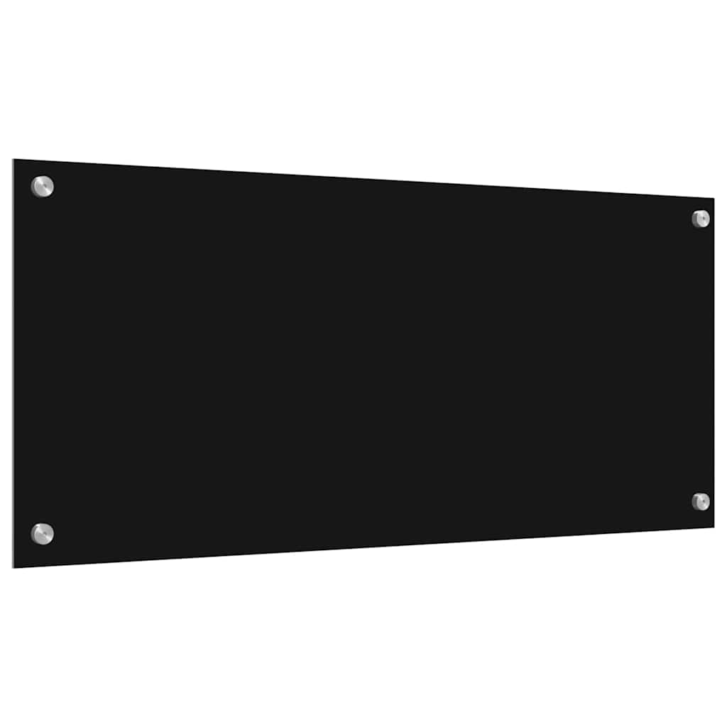 Køkkenbacksplash 2 stk. Sort 90 x 40 cm hærdet glas