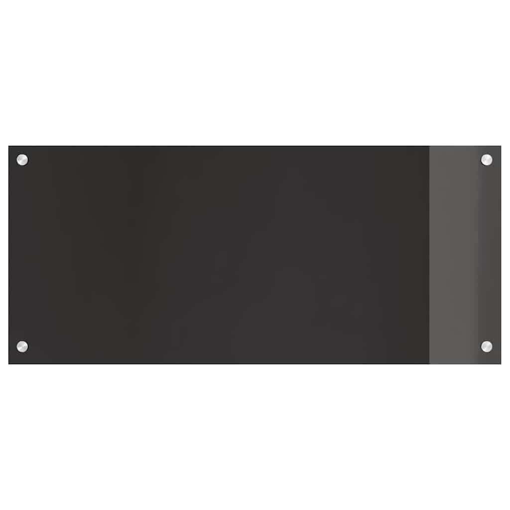 Køkkenbacksplash 2 stk. Sort 90 x 40 cm hærdet glas