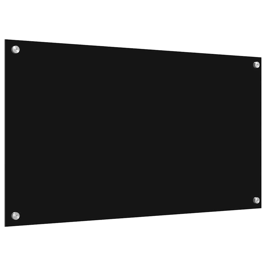 Køkkenbacksplash 2 stk. Sort 90 x 50 cm hærdet glas