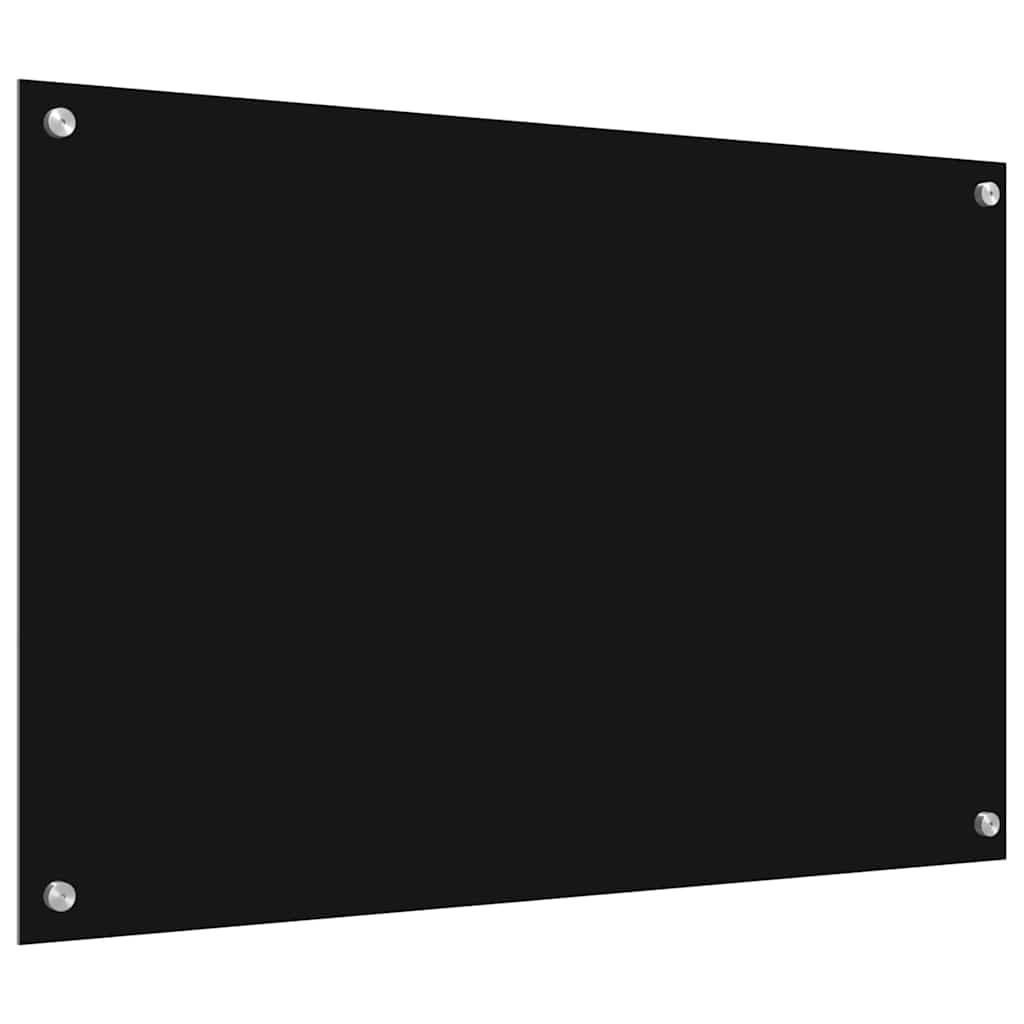 Køkkenbacksplash 2 stk. Sort 90 x 60 cm hærdet glas