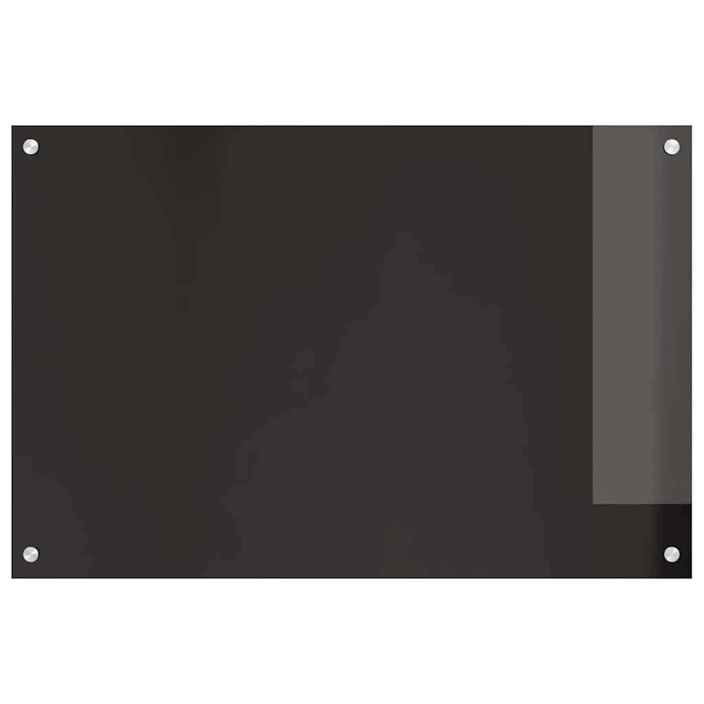 Køkkenbacksplash 2 stk. Sort 90 x 60 cm hærdet glas