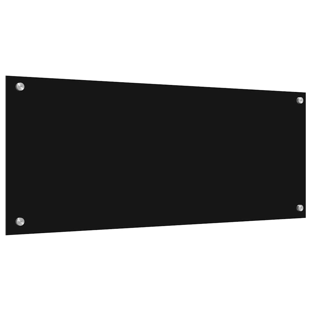 Køkkenbacksplash 2 stk. Sort 100 x 40 cm hærdet glas