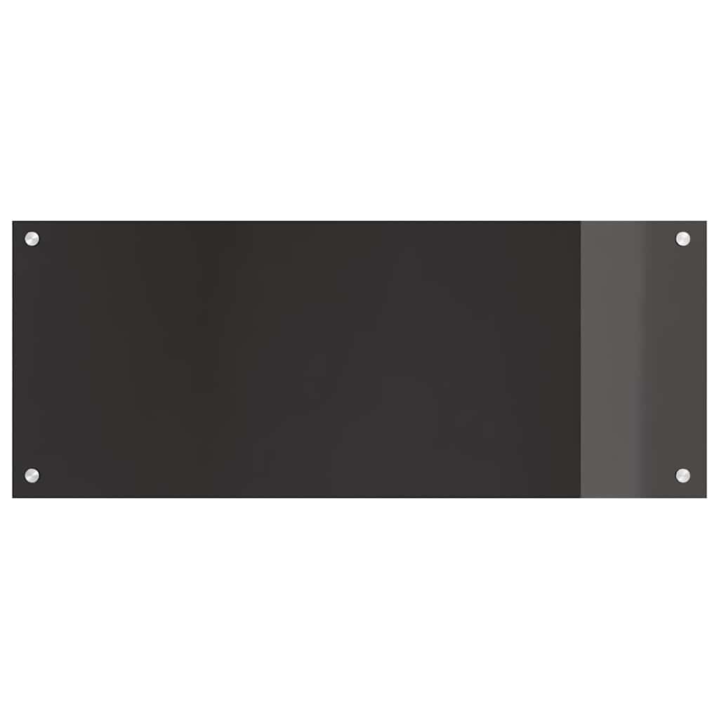 Køkkenbacksplash 2 stk. Sort 100 x 40 cm hærdet glas