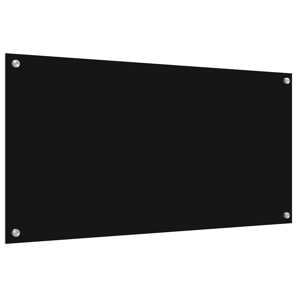 Køkkenbacksplash 2 stk. Sort 100 x 50 cm hærdet glas