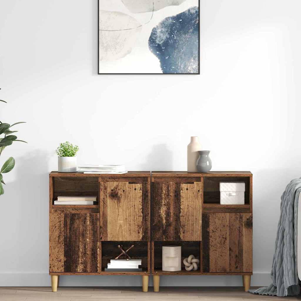 Sideboards 2 stk. Gammelt træ 60 x 35 x 70 cm Konstrueret træ