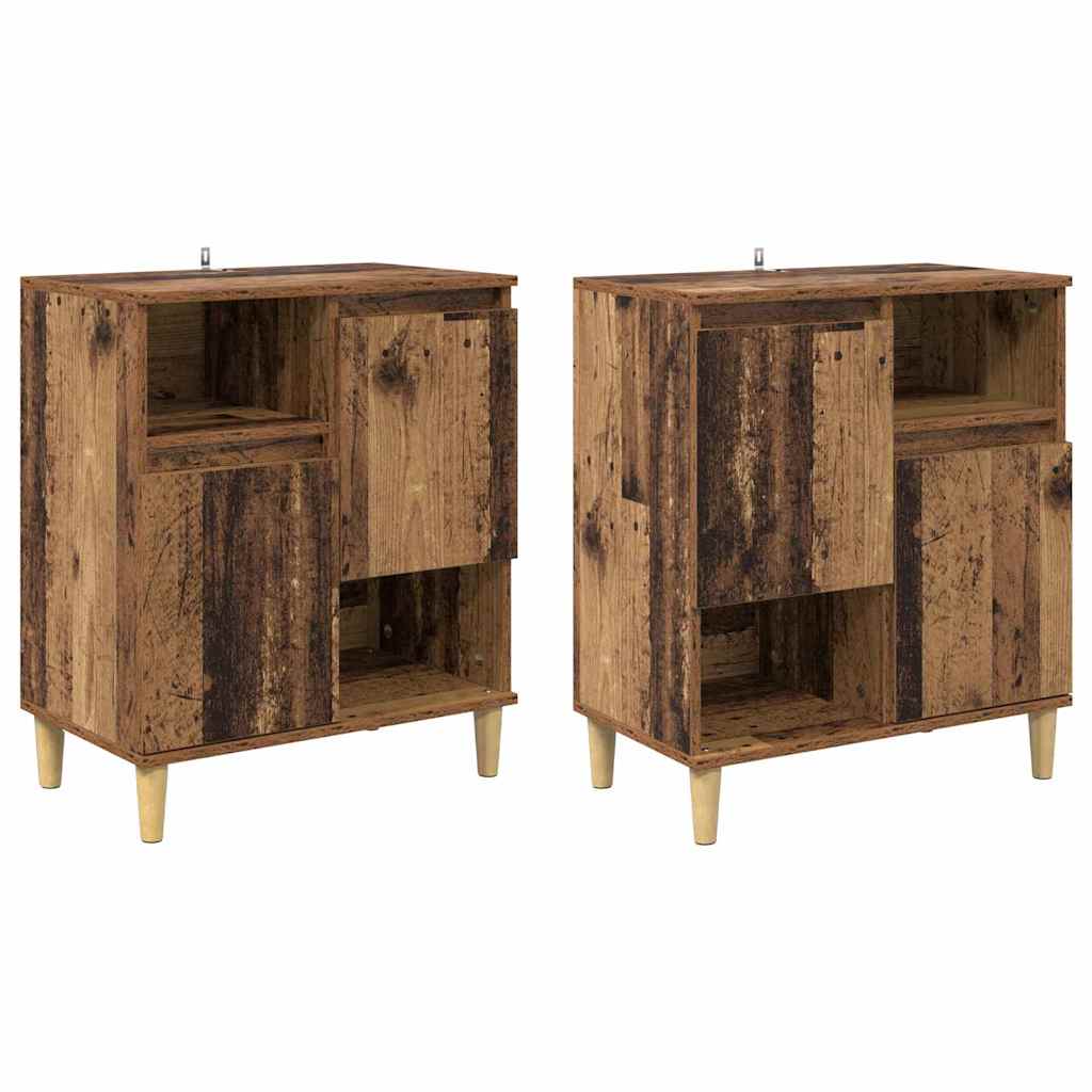 Sideboards 2 stk. Gammelt træ 60 x 35 x 70 cm Konstrueret træ