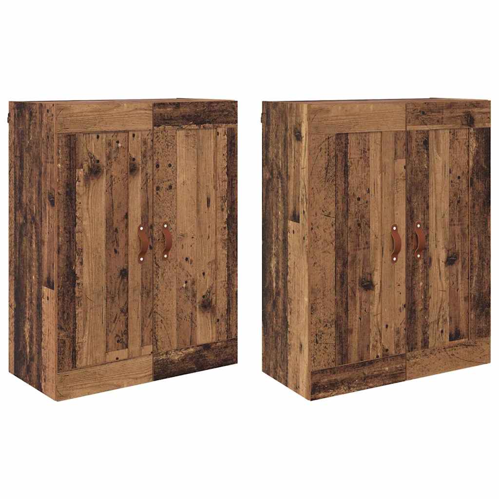 Væghængt skab 2 stk. Gammelt træ 69,5 x 34 x 90 cm