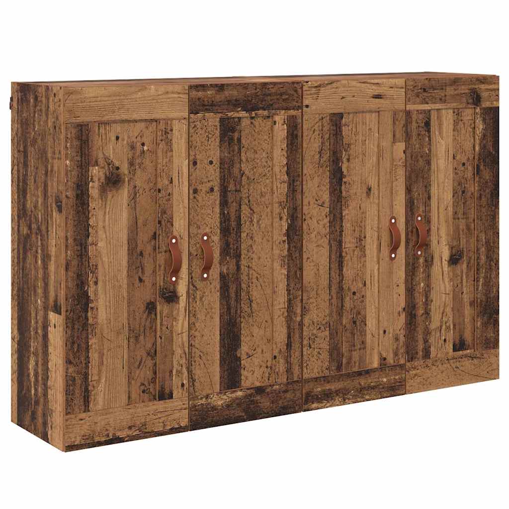 Væghængt skab 2 stk. Gammelt træ 69,5 x 34 x 90 cm
