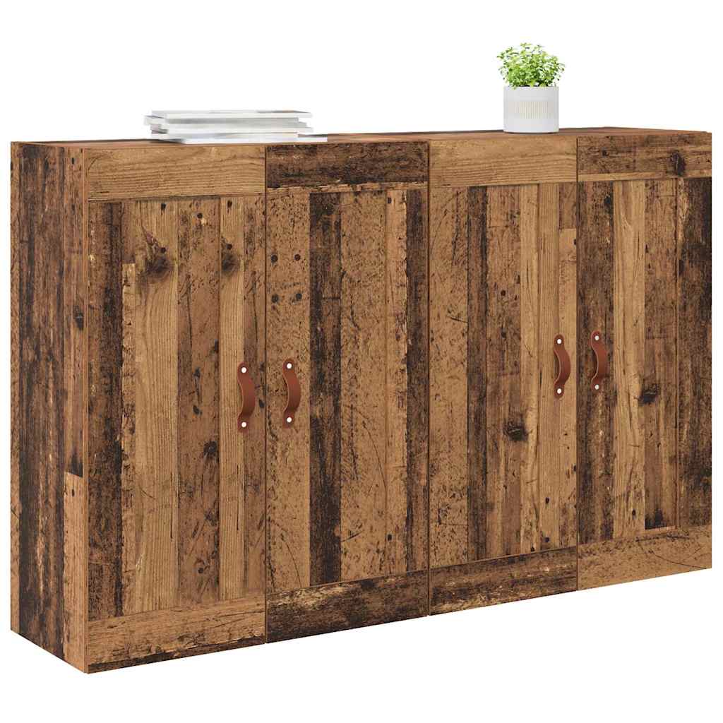 Væghængt skab 2 stk. Gammelt træ 69,5 x 34 x 90 cm