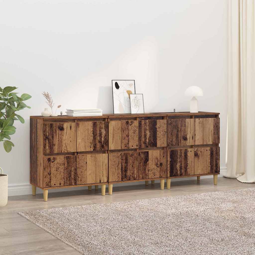 Sideboards 3 stk. Gammelt træ 60 x 35 x 70 cm Konstrueret træ