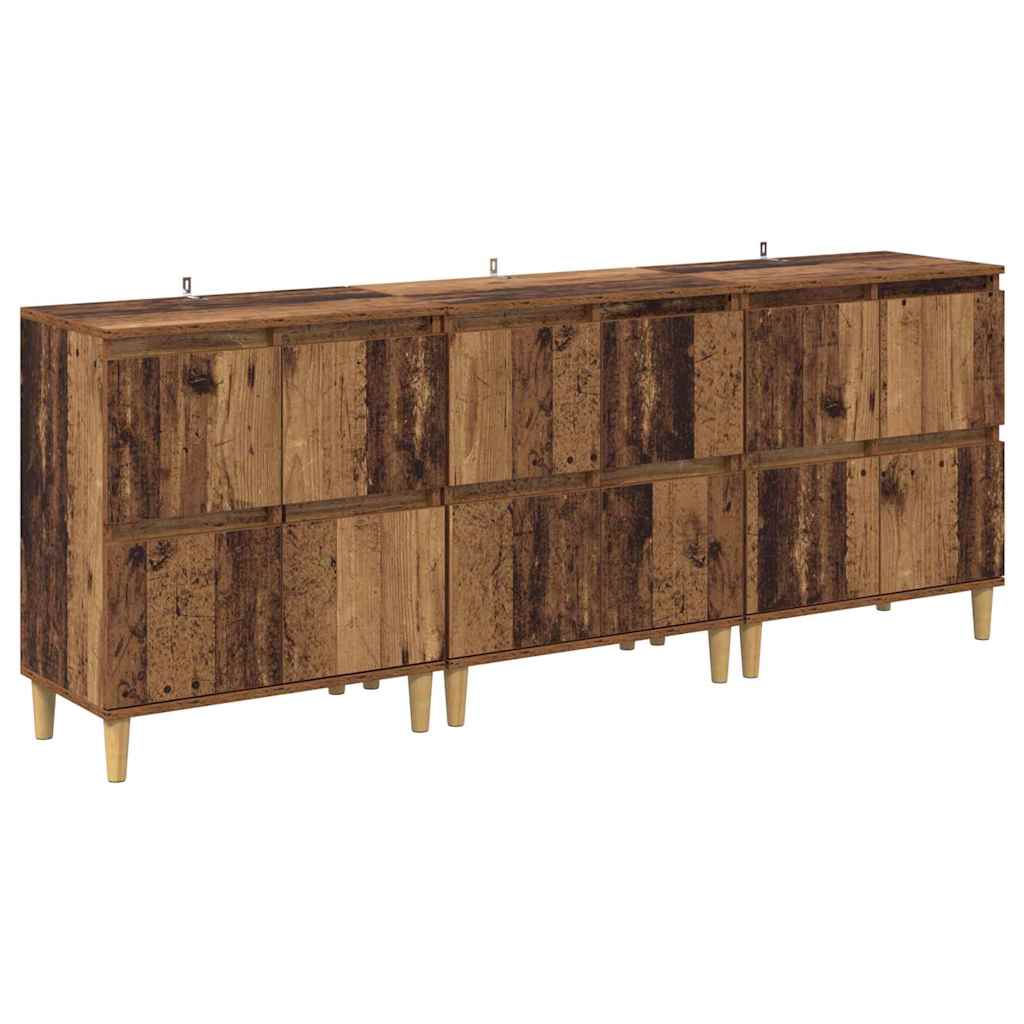 Sideboards 3 stk. Gammelt træ 60 x 35 x 70 cm Konstrueret træ