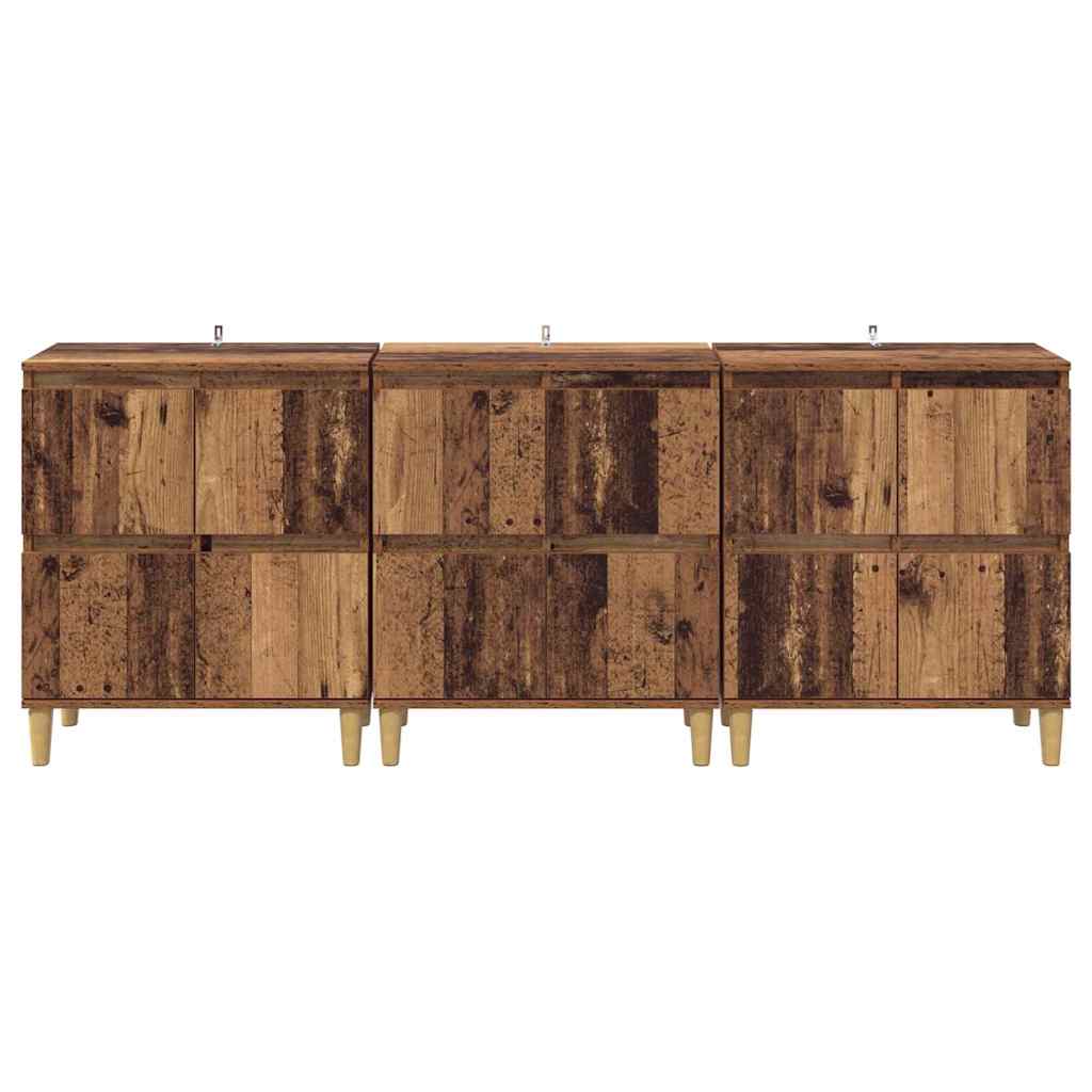 Sideboards 3 stk. Gammelt træ 60 x 35 x 70 cm Konstrueret træ