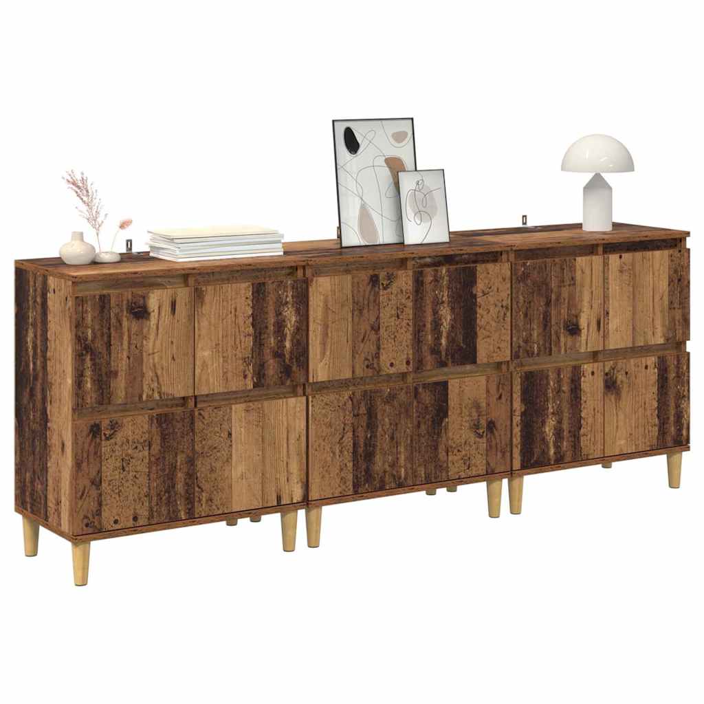 Sideboards 3 stk. Gammelt træ 60 x 35 x 70 cm Konstrueret træ