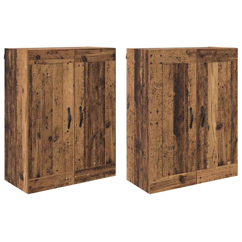 Væghængt skab 2 stk. Gammelt træ 69,5 x 34 x 90 cm
