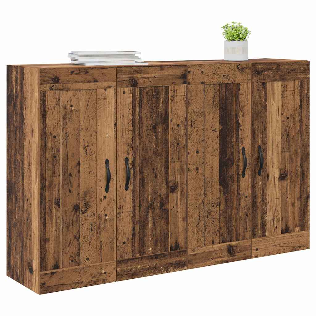 Væghængt skab 2 stk. Gammelt træ 69,5 x 34 x 90 cm
