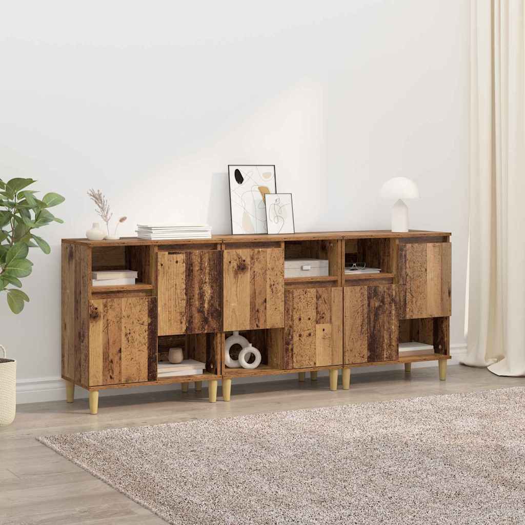Sideboards 3 stk. Gammelt træ 60 x 35 x 70 cm Konstrueret træ