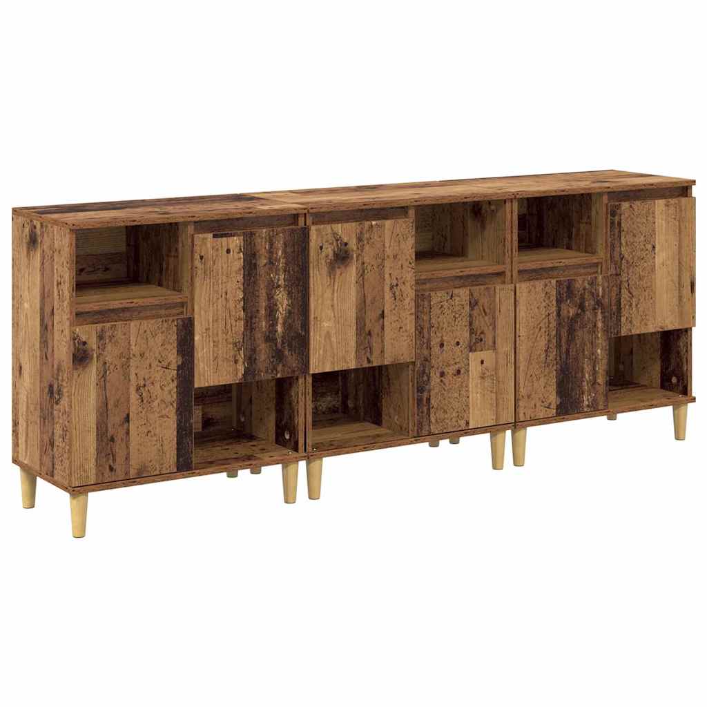 Sideboards 3 stk. Gammelt træ 60 x 35 x 70 cm Konstrueret træ