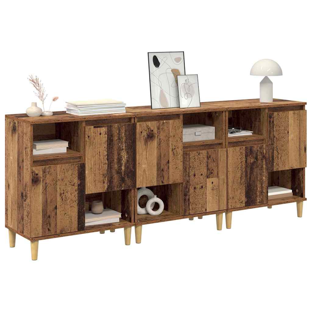 Sideboards 3 stk. Gammelt træ 60 x 35 x 70 cm Konstrueret træ