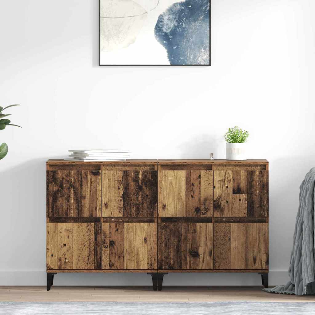 Sideboards 2 stk. Gammelt træ 60 x 35 x 70 cm Konstrueret træ