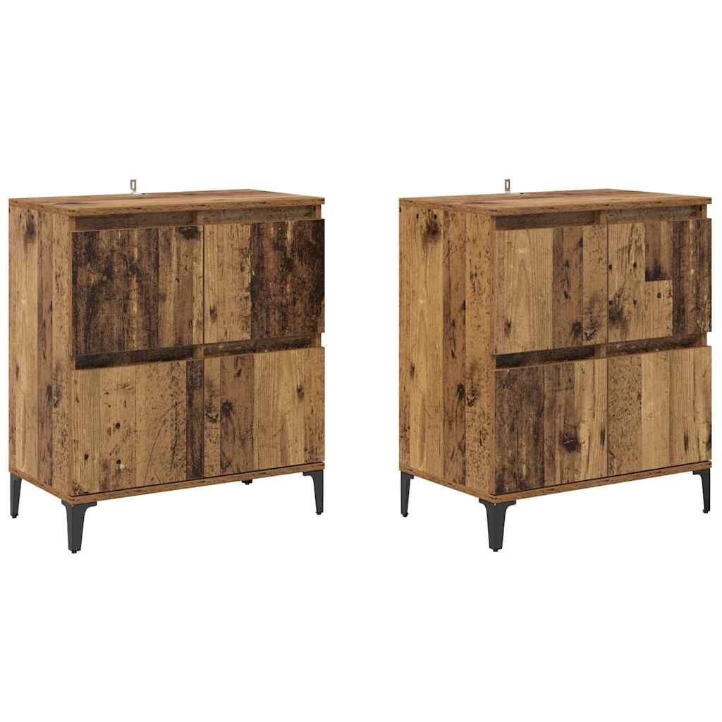 Sideboards 2 stk. Gammelt træ 60 x 35 x 70 cm Konstrueret træ