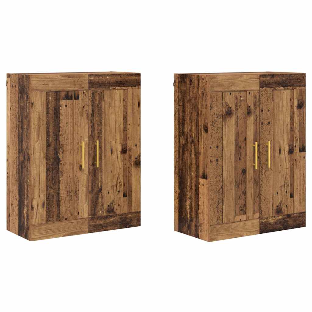 Væghængt skab 2 stk. Gammelt træ 69,5 x 34 x 90 cm