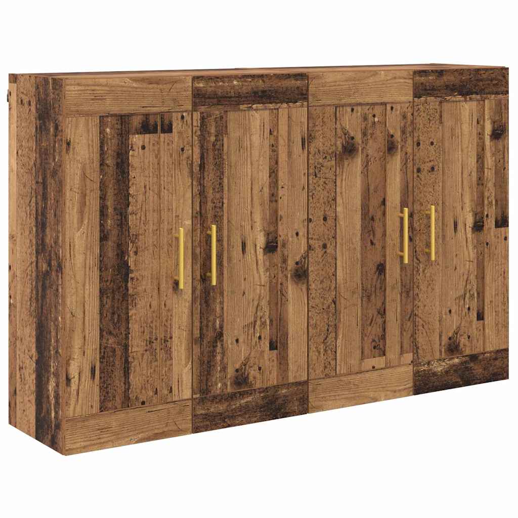 Væghængt skab 2 stk. Gammelt træ 69,5 x 34 x 90 cm