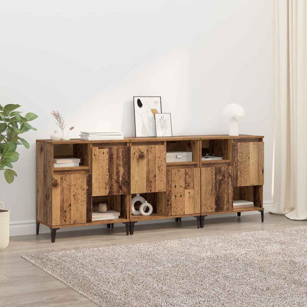 Sideboards 3 stk. Gammelt træ 60 x 35 x 70 cm Konstrueret træ