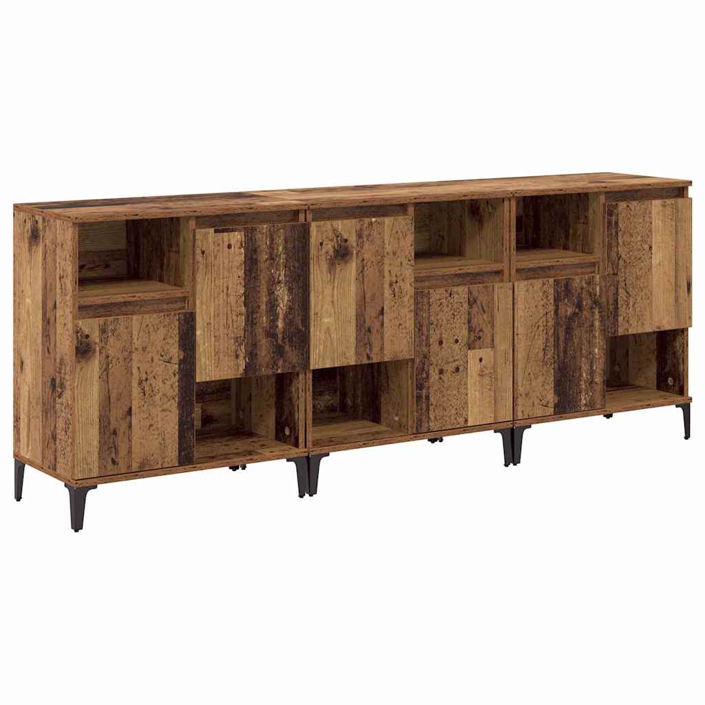 Sideboards 3 stk. Gammelt træ 60 x 35 x 70 cm Konstrueret træ