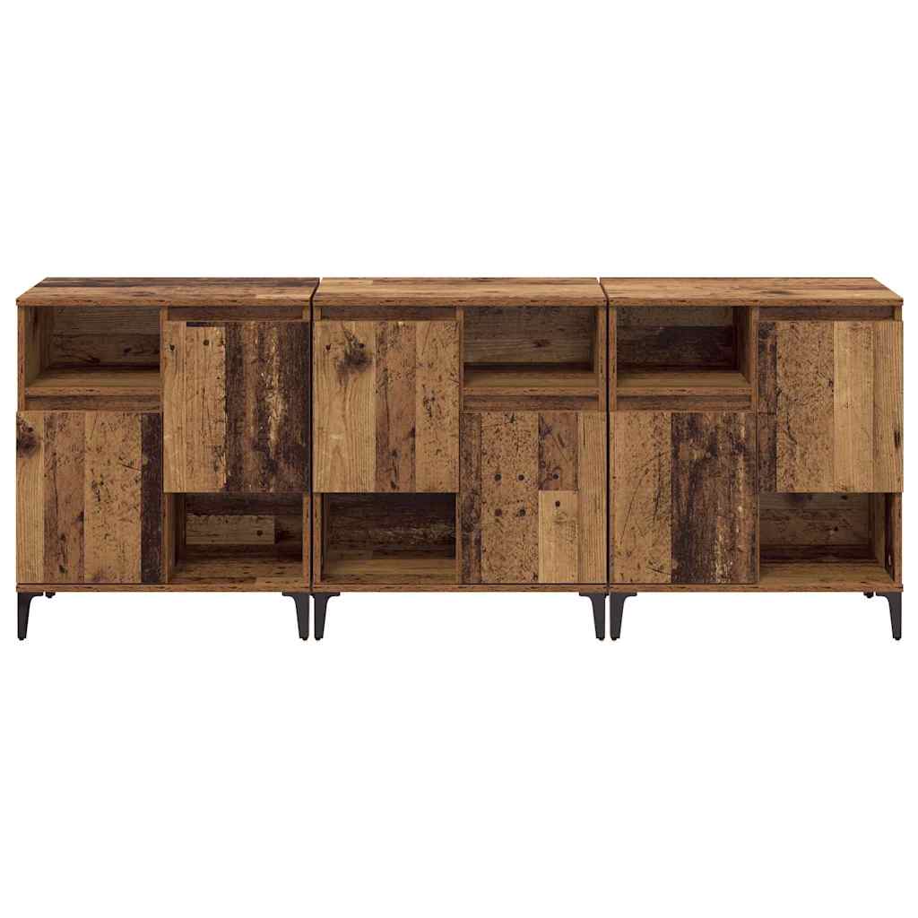 Sideboards 3 stk. Gammelt træ 60 x 35 x 70 cm Konstrueret træ