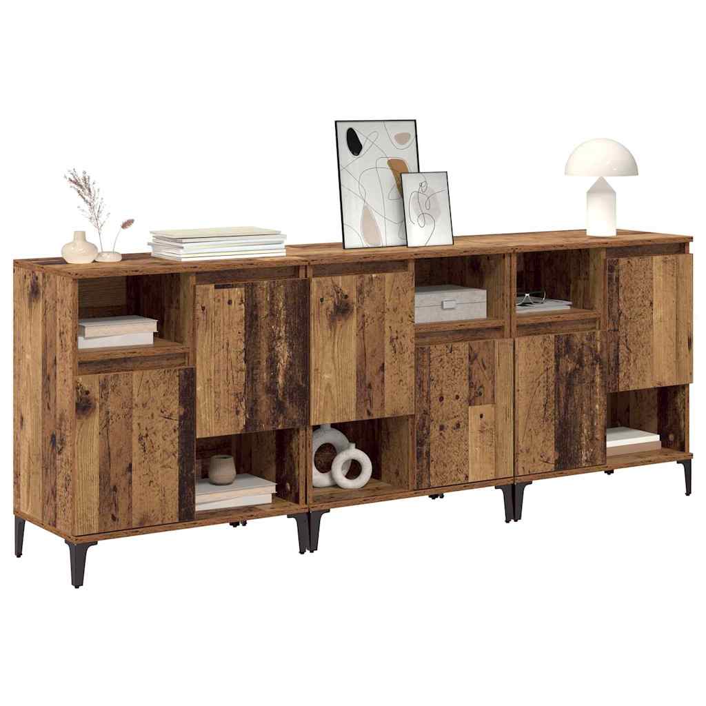 Sideboards 3 stk. Gammelt træ 60 x 35 x 70 cm Konstrueret træ