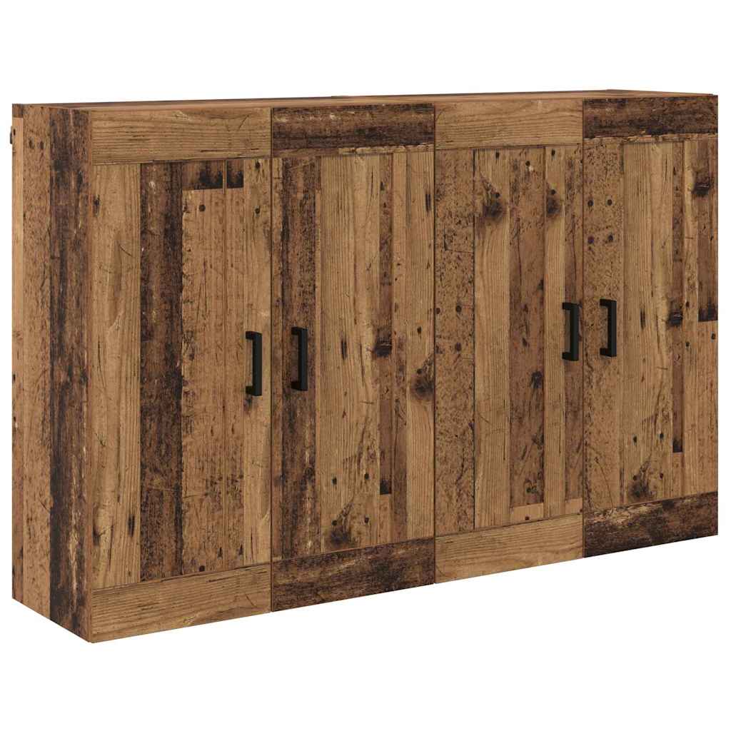 Væghængt skab 2 stk. Gammelt træ 69,5 x 34 x 90 cm