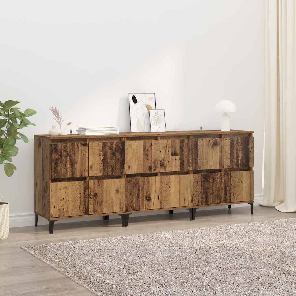 Sideboards 3 stk. Gammelt træ 60 x 35 x 70 cm Konstrueret træ
