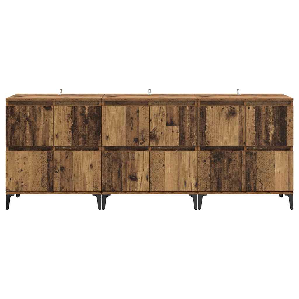 Sideboards 3 stk. Gammelt træ 60 x 35 x 70 cm Konstrueret træ