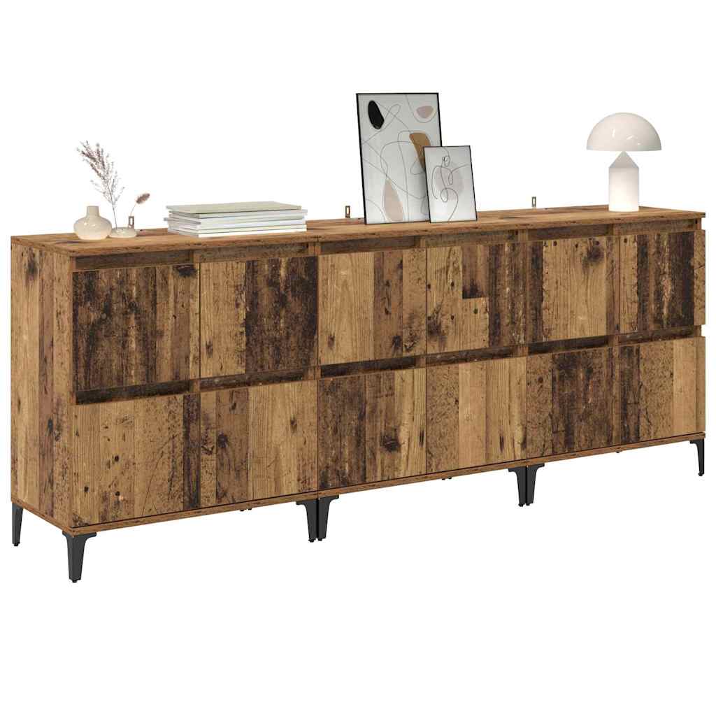 Sideboards 3 stk. Gammelt træ 60 x 35 x 70 cm Konstrueret træ