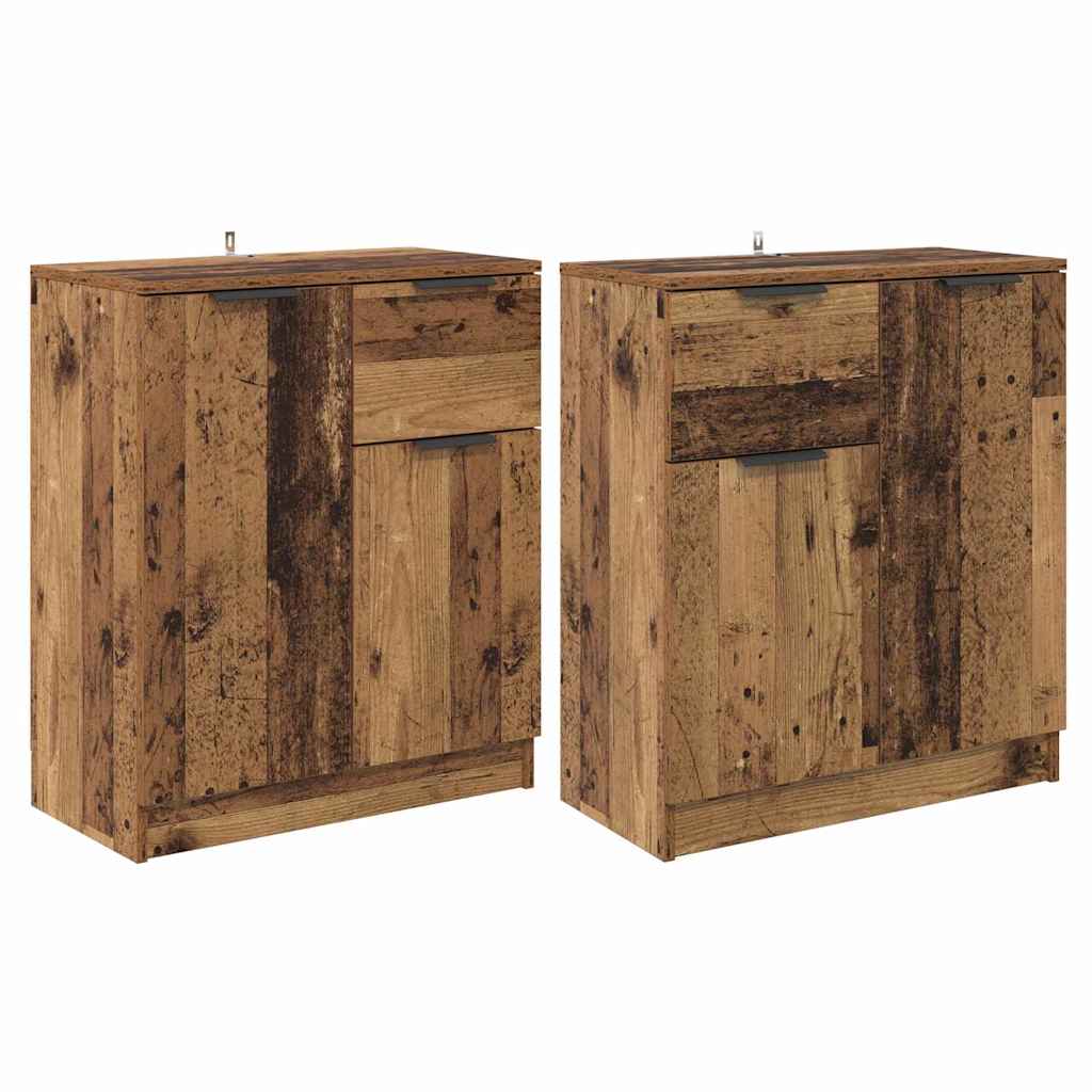 Sideboards 2 stk. Gammelt træ 60 x 30 x 70 cm Konstrueret træ