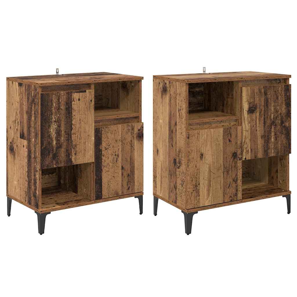 Sideboards 2 stk. Gammelt træ 60 x 35 x 70 cm Konstrueret træ