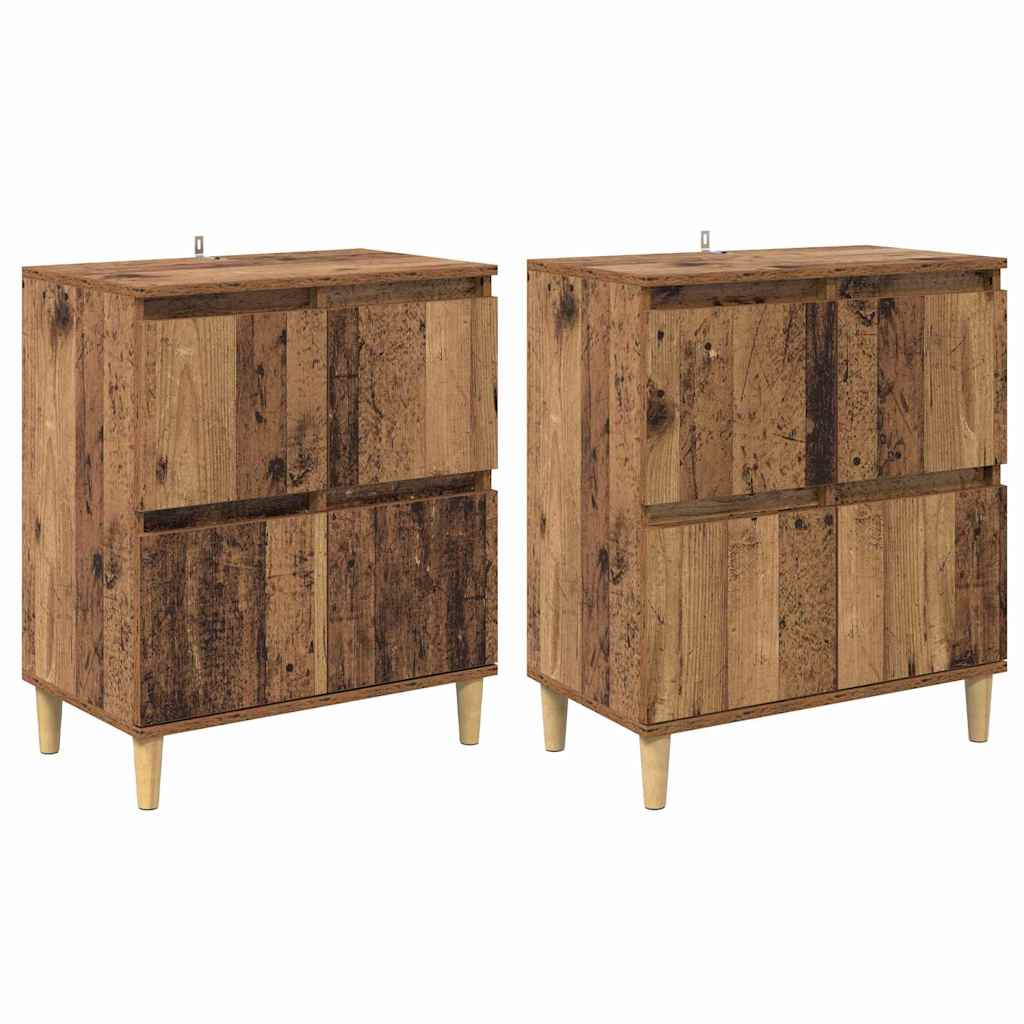 Sideboards 2 stk. Gammelt træ 60 x 35 x 70 cm Konstrueret træ