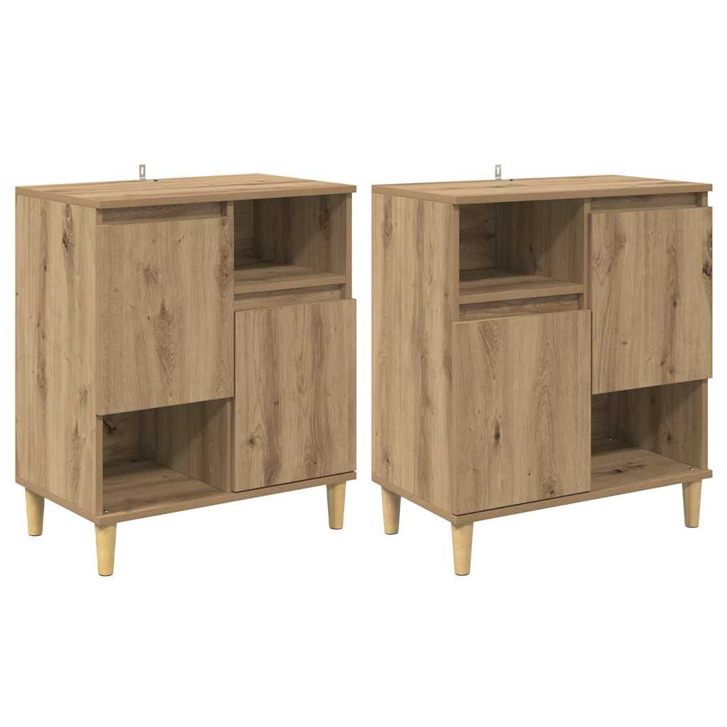 Sideboards 2 stk. Artisan Egetræ 60 x 35 x 70 cm