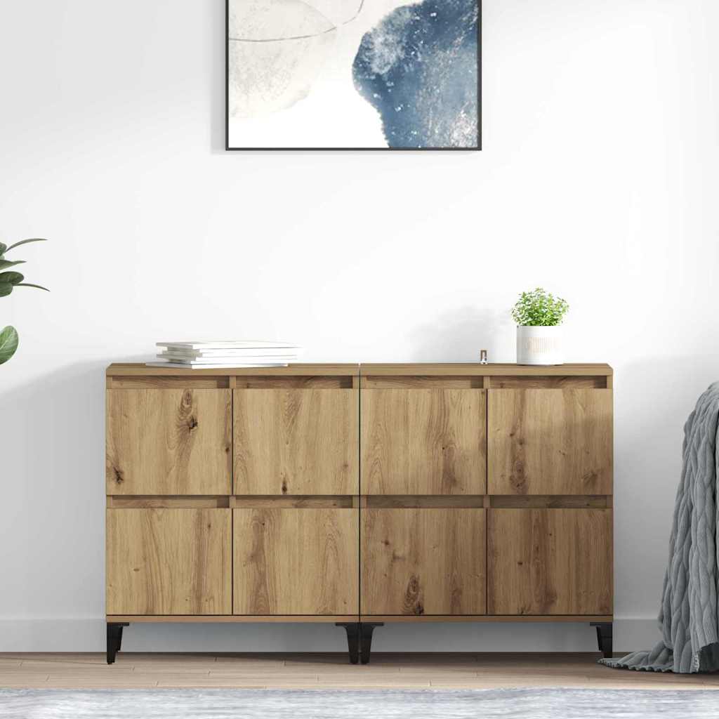 Sideboards 2 stk. Artisan Egetræ 60 x 35 x 70 cm