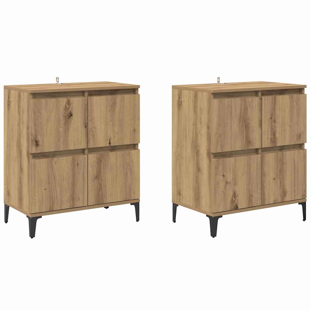 Sideboards 2 stk. Artisan Egetræ 60 x 35 x 70 cm