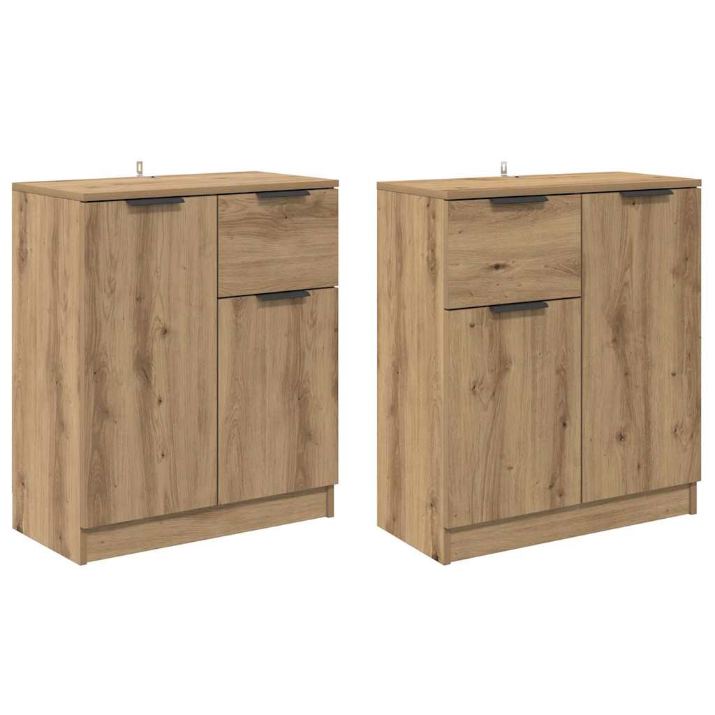 Sideboards 2 stk. Artisan Egetræ 60 x 30 x 70 cm