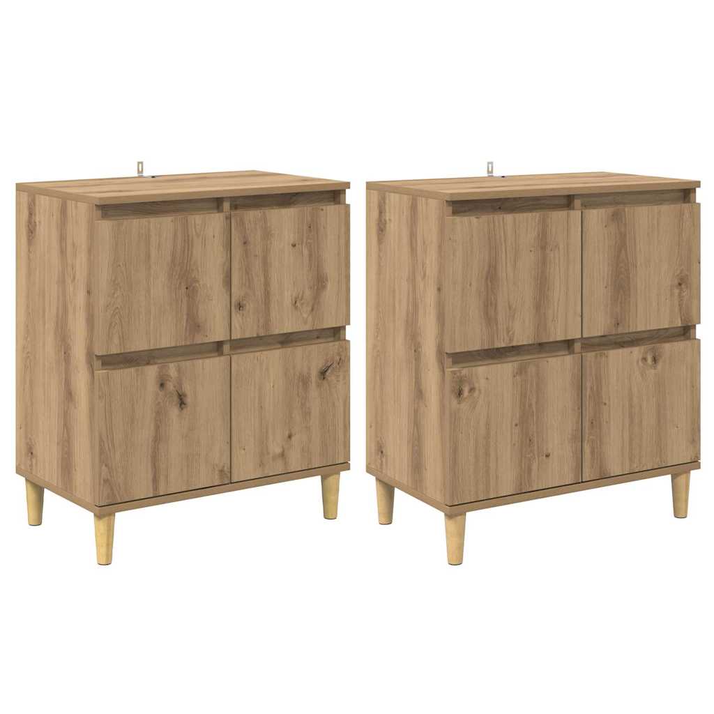 Sideboards 2 stk. Artisan Egetræ 60 x 35 x 70 cm