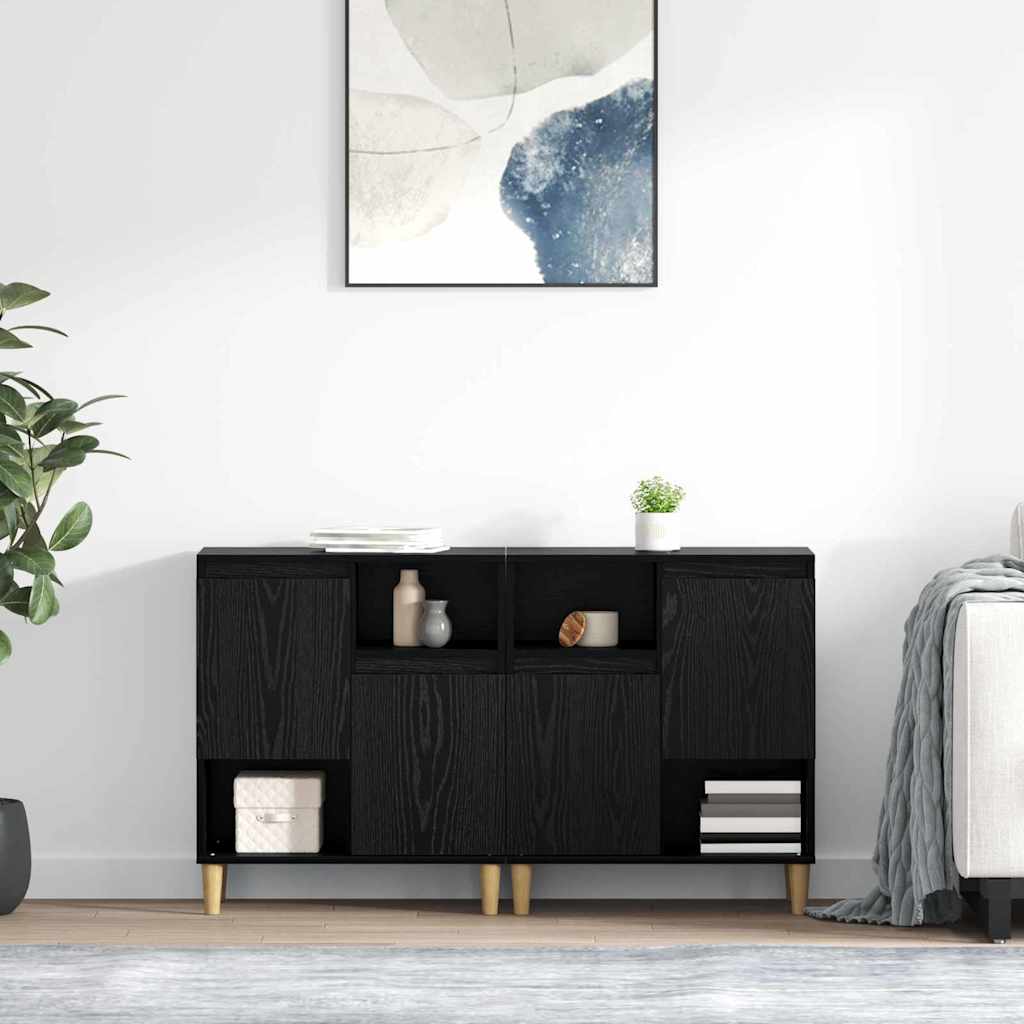 Sideboards 2 stk. Sort eg 60 x 35 x 70 cm Konstrueret træ