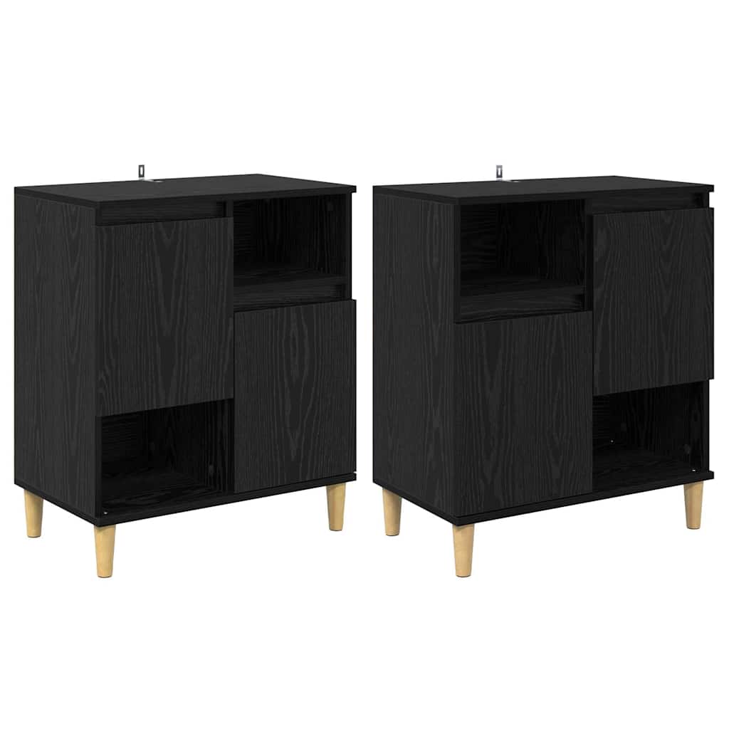 Sideboards 2 stk. Sort eg 60 x 35 x 70 cm Konstrueret træ