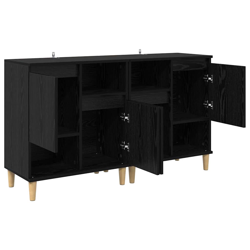 Sideboards 2 stk. Sort eg 60 x 35 x 70 cm Konstrueret træ
