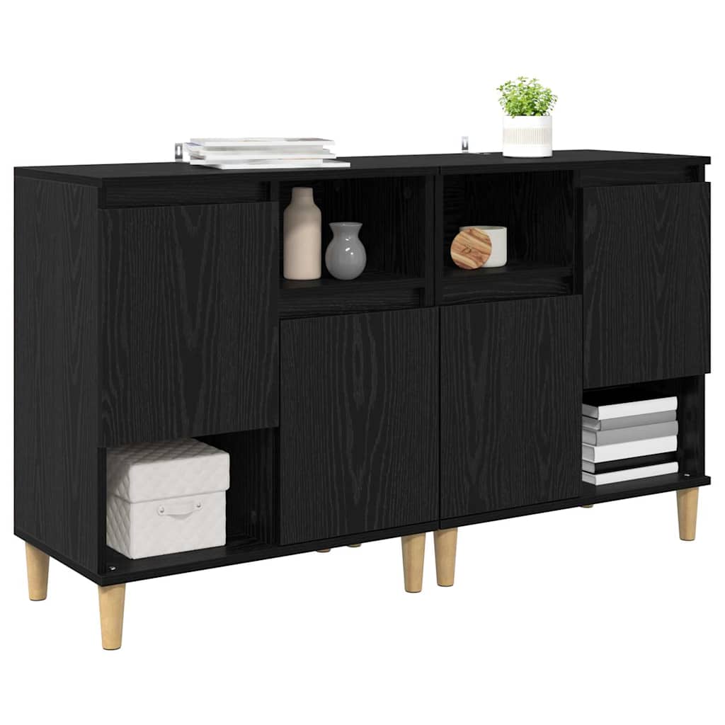 Sideboards 2 stk. Sort eg 60 x 35 x 70 cm Konstrueret træ