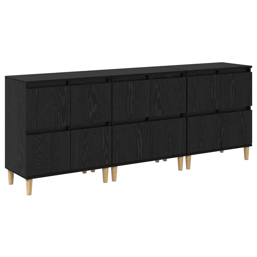 Sideboards 3 stk. Sort eg 60 x 35 x 70 cm Konstrueret træ